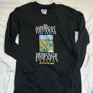 Museum Fine Arts Houston 2001 Fine Arts 5K Run Sponsored Black Long Sleeve W’s S